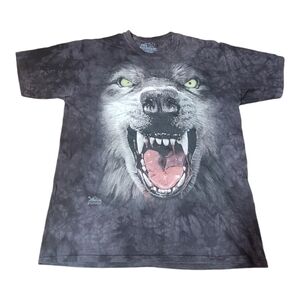 The Mountain Large Wolf Print Tye Dyed T-Shirt Size Large BG